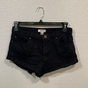 Forever 21 Ripped Black Shorts Size 28